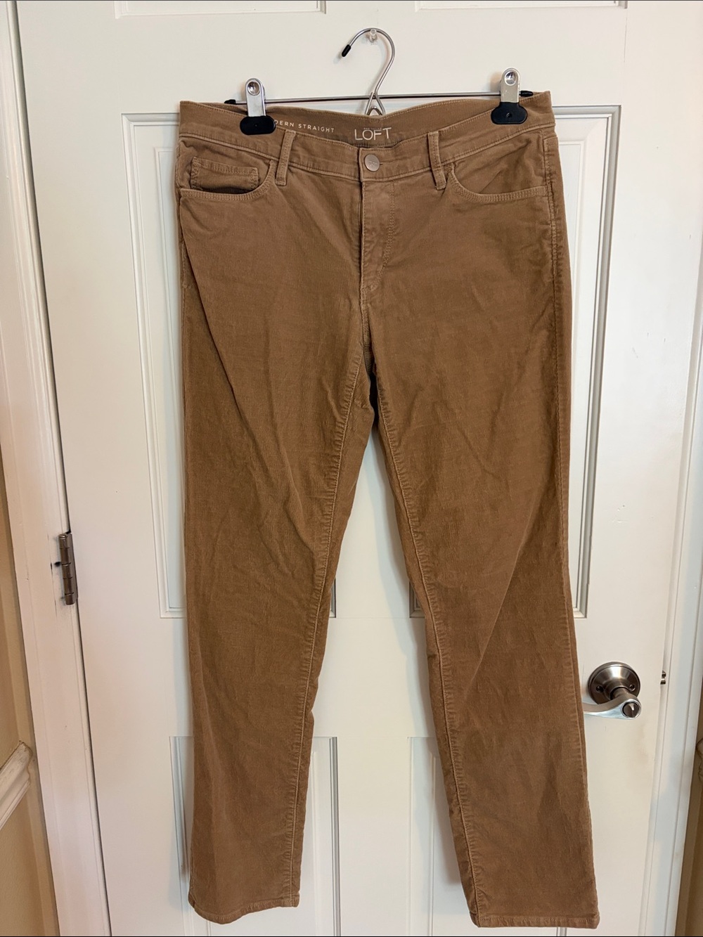 LOFT Women’s Tan Straight-Leg Corduroy Pants